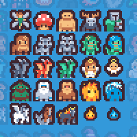 Tiny creatures pixel art sample